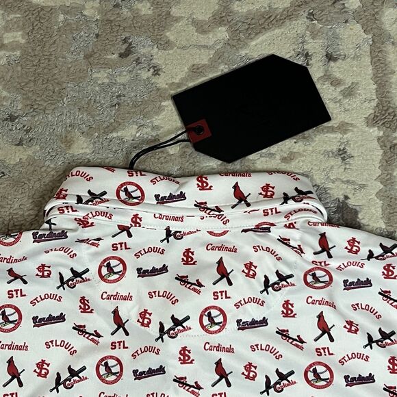 New St Louis Cardinals Antigua Cooperstown Polo Golf Baseball Shirt Size L AOP - Picture 8 of 10